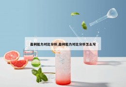 盈利能力对比分析,盈利能力对比分析怎么写