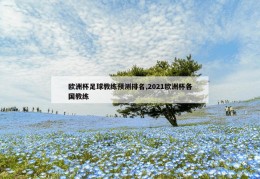 欧洲杯足球教练预测排名,2021欧洲杯各国教练