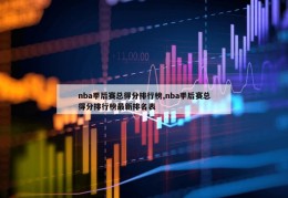 nba季后赛总得分排行榜,nba季后赛总得分排行榜最新排名表