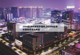 2004欧洲杯西班牙强吗,2004年欧洲杯西班牙主力阵容